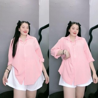 Set đồ NHỎ CLOTHING bigsize nữ áo sơ mi tay dài lụa hàn cao cấp mix quần vải tây, from dáng ulzang mặc mát SET904