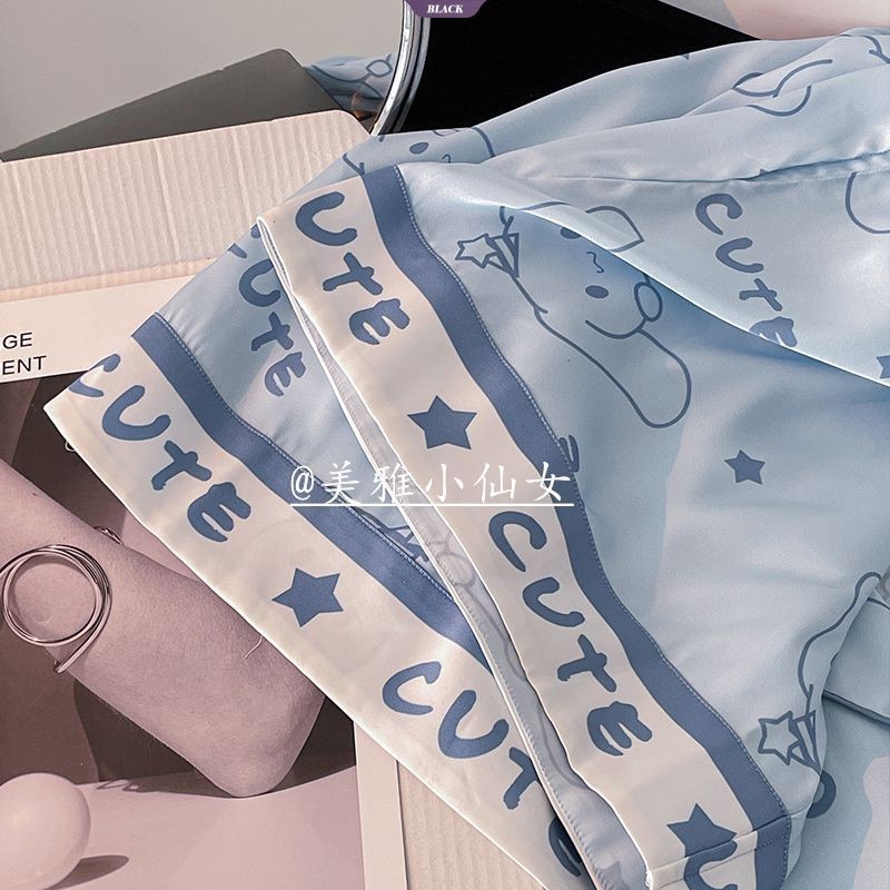 Mùa hè Mới Sanrio Cinnamoroll Bộ Đồ Ngủ Nữ Tay Ngắn Ins Phong Cách Hoạt Hình Nhật Bản Bộ Đồ Gia Đình Học Sinh Dễ Thương [BL]