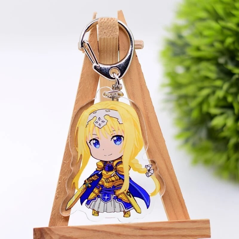 Móc khóa Sword Art Online SAO Kirito, Asuna, Sinon, Eugeo, Alice Schuberg Phụ kiện trang trí túi xách Balo