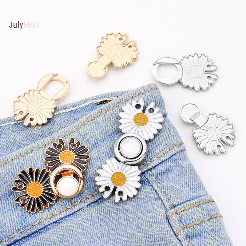 Julyhot 1 Nút Thắt Lưng Cho Nữ Váy Quần Jean Có Thể Điều Chỉnh Eo Kẹp Kim Loại Chân Quần Áo Phụ Kiện Massivedeals