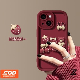 Ốp lưng OPPO Reno12 F 5G Reno11 F Reno 11 5G Reno 11 Pro 5G Reno 10 5G Reno 8T 5G Reno 8T 4G Reno 8Z 5G Reno 7Z 5G Reno7 Reno8 Reno4 Reno5 Ốp điện thoại TPU chống sốc búp bê dâu tây 3D
