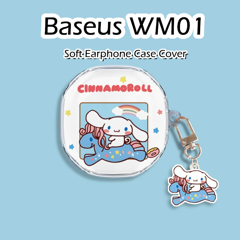 [Ngôi sao tương lai] Dành cho vỏ Baseus WM01 Vỏ tai nghe silicon mềm hình gấu dâu hoạt hình dễ thương