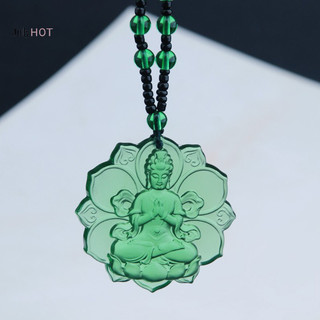 Julyhot Vintage Tự Nhiên Liuli Pha Lê Khắc Quan Âm Mặt Dây Chuyền Vòng Cổ Trang Sức Quyến Rũ Aura Bùa Bùa Tặng Cho Nam Dây Xích Trang Sức May Mắn Massivedeals