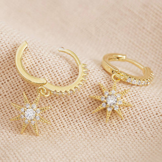 S925 Sterling Silver Star Zircon Bông Tai Trang Sức Thời Trang Đơn Giản Quà Tặng Nữ