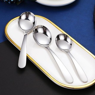 ( M4 ) Combo 10 muỗng ăn cơm ăn súp  ăn phở đáy tròn M4 inox 304 có 3 size nhỏ trung lớn loại tốt