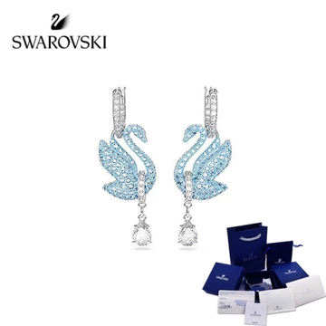 Bông tai Swarovski Swan mang tính biểu tượng Bông tai kim cương thiên nga bông tai bạc bông tai lủng lẳng trang sức bông tai bạc bông tai sinh nhật bông tai nữ dài * & -- PJ0T
