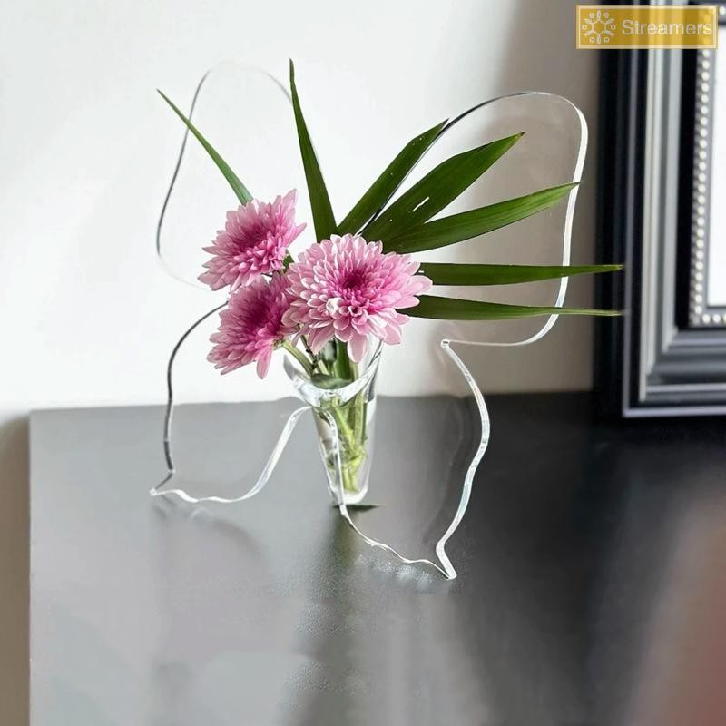 Streamers Ins Phong Cách Hiện Đại Tối Giản Bình Acrylic Phòng Khách Trang Trí Phòng Ngủ Hoa Sắp Xếp Bình Trong Suốt Mới