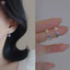 Bông tai hành tinh mặt trăng bằng đá mắt màu xanh tinh tế dành cho nữ Thời trang bé gái Tính khí đơn giản Bông tai độc đáo Trang sức dự tiệc Quà tặng mới