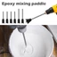 Máy trộn máy khoan AMBU, Mái chèo trộn nhựa Epoxy màu đen 16,5CM, Máy trộn sơn di động ABS 22CM Máy khuấy đính kèm công nhân