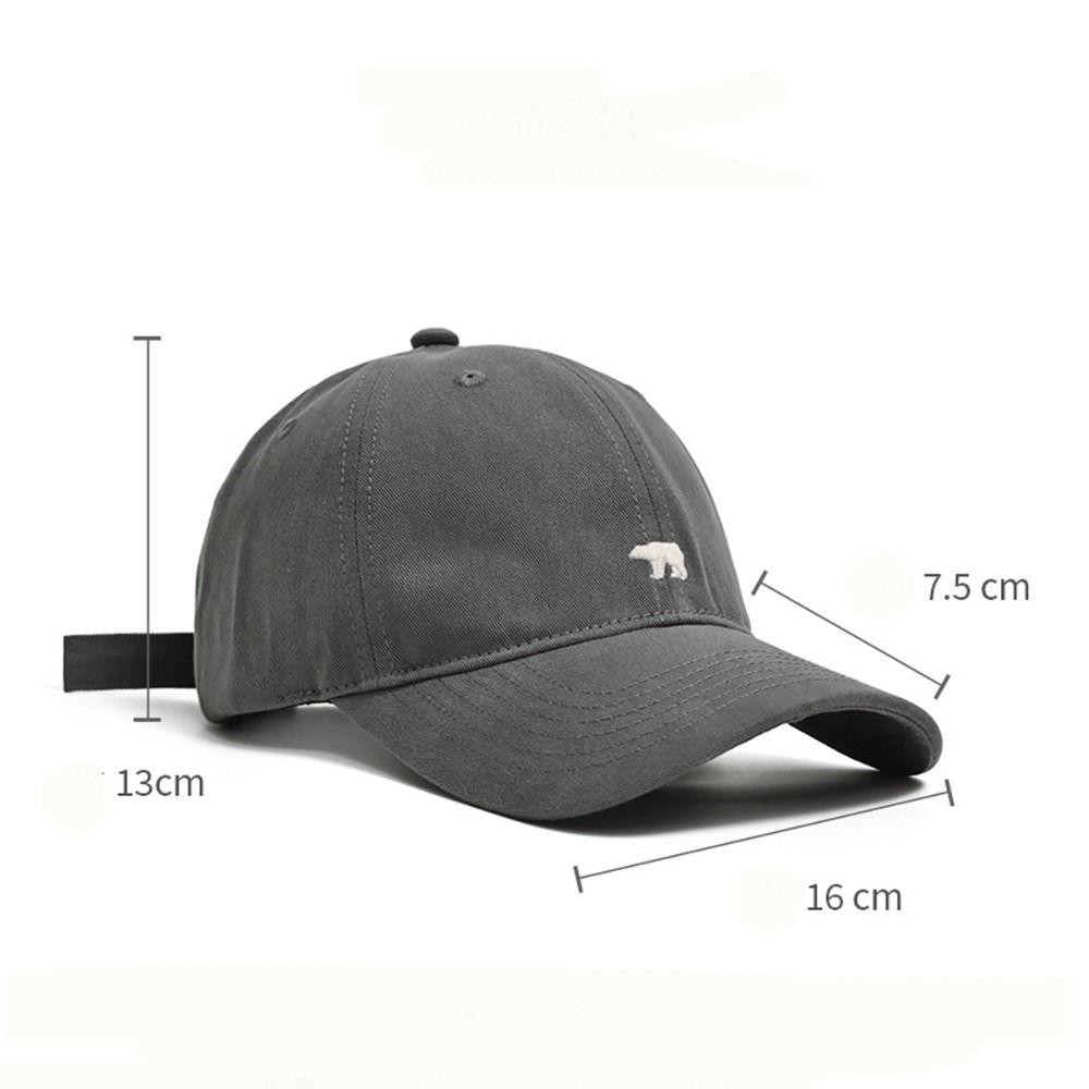 Mũ bóng chày CPINCP thêu gấu Bắc Cực, vành rộng hip-hop, chất liệu cotton đơn sắc, phù hợp unisex