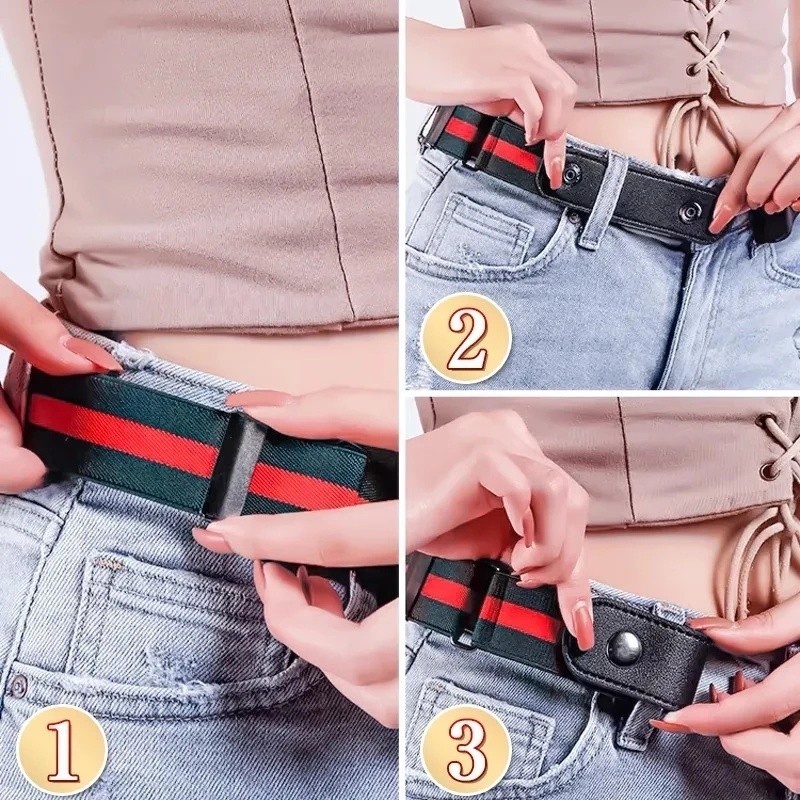 1 Thắt Lưng Không Đường May Chất Liệu Dày Co Giãn Có Thể Điều Chỉnh Thời Trang