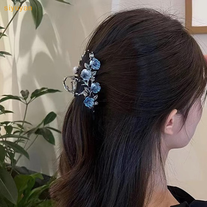 Siyuyan Thời Trang Cô Gái Ngọt Ngào Thẻ Tóc Phụ Kiện Tóc Nữ Mới Hoa Camellia Lấy Kẹp Retro Đuôi Ngựa Bím Tóc Cua Kim Loại Lấy Kẹp VN