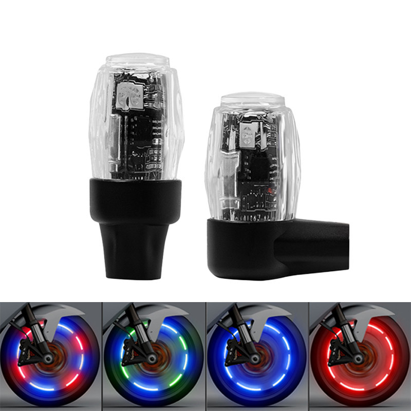 van xe phát sáng SEAMETAL 4 Chiếc Lốp Xe Ô Tô Nắp Van Đèn Sạc Đa Năng Xe Máy Xe Đạp LED Lốp Đèn Nhiều Màu Sắc Phát Sáng Chống Thấm Nước Trang Trí Phụ Kiện