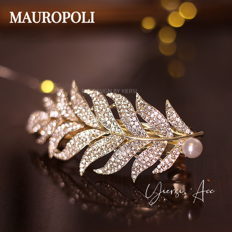 Mauropoli Kẹp Tóc Hàn Quốc Lớn, Kim Cương Giả, Đuôi Ngựa, Lông Hoa, Phụ Kiện Bướm, Kẹp Ngang