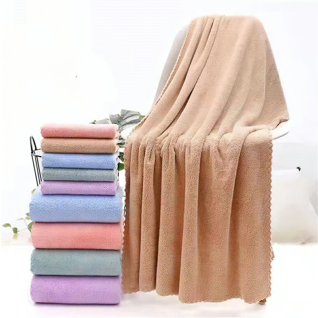 Bộ 2 Khăn tắm cao cấp, size lớn 70x140cm và 35x70cm - Siêu mềm mịn, siêu bền FETA