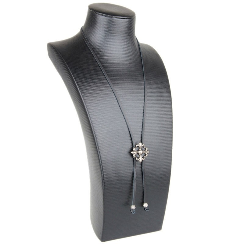Tốt nhất Cross Flower Cowboy Bolo Tie Dây da nhân tạo phương Tây Vòng cổ cà vạt