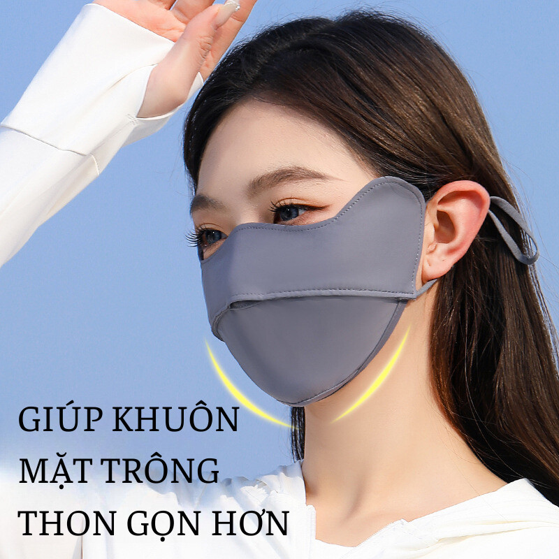 Khẩu Trang 3D Chống Nắng UPF 50+, Chống Tia UV Cực Tốt, Ôm Khít Mặt, Chất Vải Mát Lạnh, Nhẹ Và Thoáng Khí hot trend