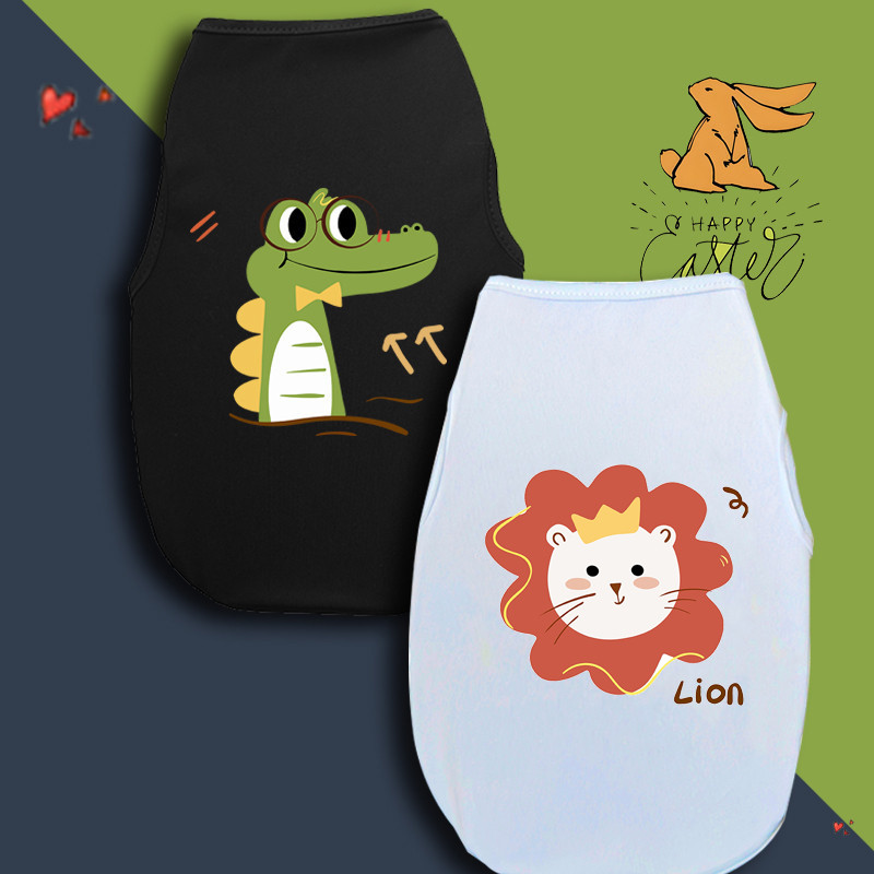 Áo vest in hình mèo / chó cưng dễ thương quần áo thoải mái và thoáng khí cho mùa xuân hè