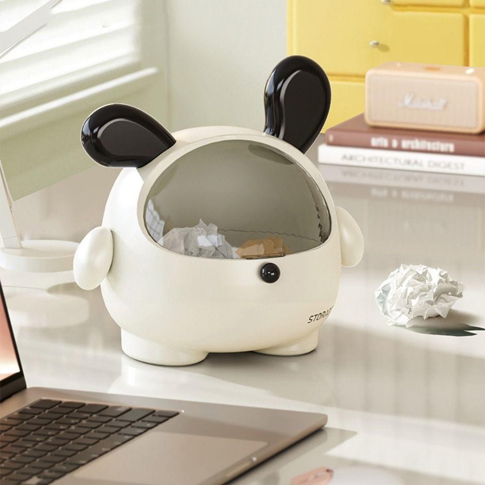 Hộp lưu trữ máy tính để bàn WANYEDI, Thỏ có nắp Thùng sắp xếp bàn, Hộp đựng văn phòng phẩm dung lượng cao chống bụi đa chức năng