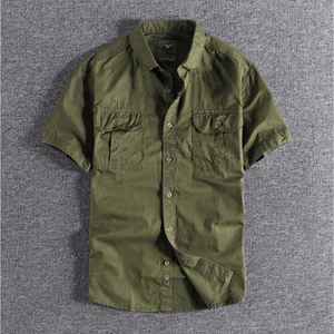 Áo sơ mi Retro túi hộp ngắn tay tactical_dã ngoại