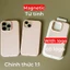 Silicon lỏng từ tính màu trắng cho iphone 15 / 14 / 13 / 12 / Pro / ProMax / plus / mini Vỏ điện thoại chất lượng cao Hoạt hình bật lên