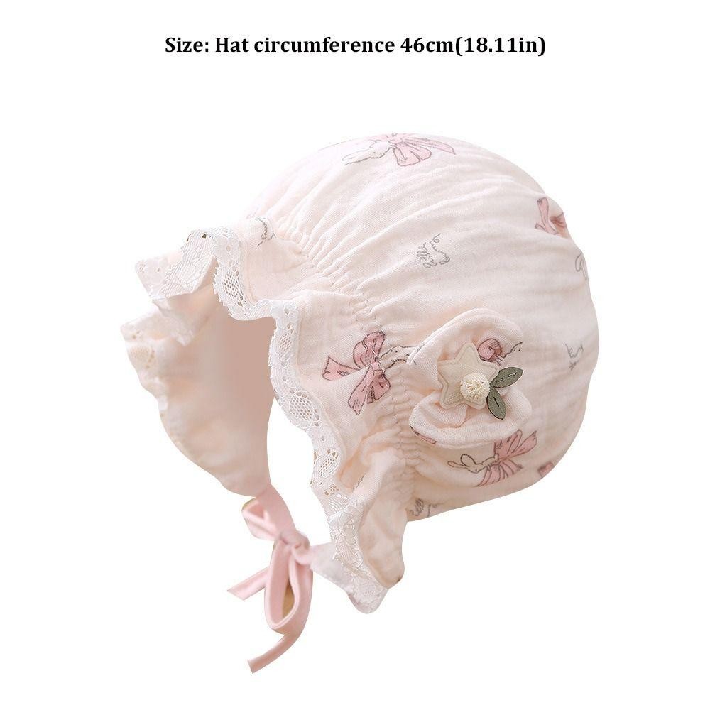 RTJIFSS Bé Gái Bonnet, Cotton Thoáng Khí Sơ Sinh Bonnets, 2025 Có Thể Điều Chỉnh Chống Nắng Cho Bé 0-12M Mũ Chống Nắng Mùa Xuân Thu