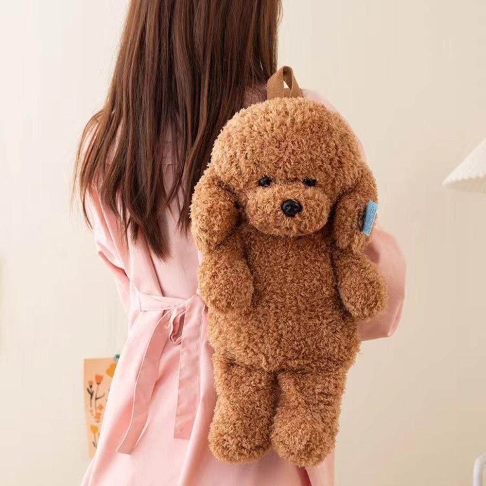 Ba lô sang trọng TPKSF98, Đồ chơi chó con thú nhồi bông Đồ chơi chó con Túi đi học dành cho học sinh, Túi đeo vai gấu bông dễ thương 35CM ngộ nghĩnh cho trẻ em Quà tặng