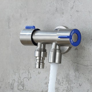 Van nước chia 2 cổng xả Chất liệu Inox 304, ren trong 20mm, DN15 SUNND
