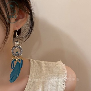 Nhẫn Tai Tua Rua Lông Vũ Phong Cách Nhật Bản và Bohemian