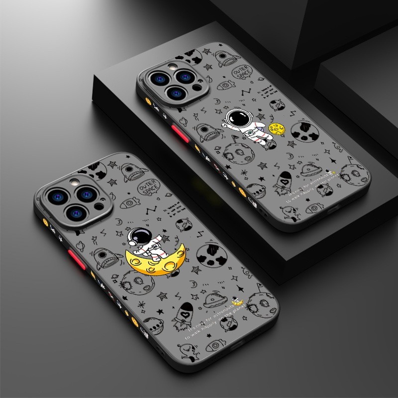 Ốp điện thoại Phi Hành Gia Không Gian Cho iPhone 15 Pro Max iPhone 11 14 13 12 Pro Max Chống Sốc Cứng Chống Trượt Matte Ốp điện thoại