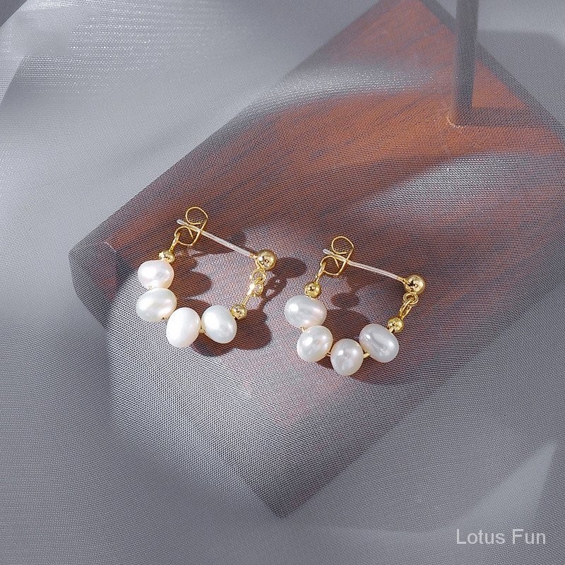 Bông Tai Kim Bạc 925 Baroque Ngọc Trai Nước Ngọt Nữ Cao Cấp Ánh Sáng Sang Trọng Tính Khí Bông Tai Độc Đáo Ảnh Hưởng Hợp Thời Trang Trang Sức