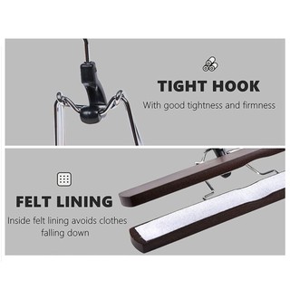 NOOKSTORY Giá Váy Mặt Ngựa, Móc Treo Quần Áo Gỗ Màu Retro, Bảo Quản Chống Trơn Trượt 1 Móc Quần Hanfu