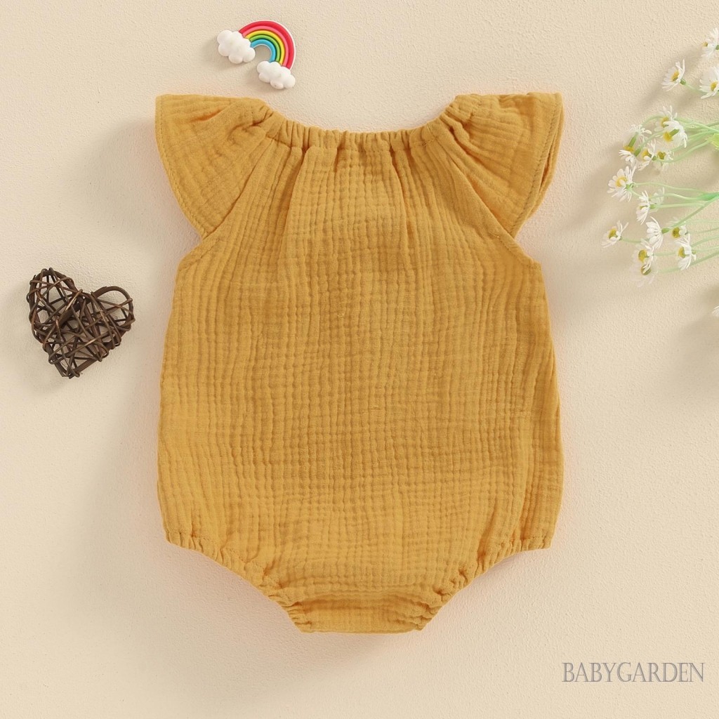 Baga-baby Bé Gái Áo Liền Quần Không Tay Vai Chắc Chắn Cho Trẻ Sơ Sinh Body Quần Áo Mùa Hè Cho Thường Ngày