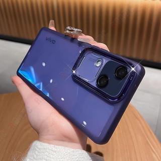 Ốp Điện Thoại Trong Suốt Cho VIVO V30 V30 Pro 5G V29 V27 V27E V25 V23 S18 S17 Pro 5G Ốp Lưng Có Phim Ống Kính Vỏ Mềm Chống Rơi JY01