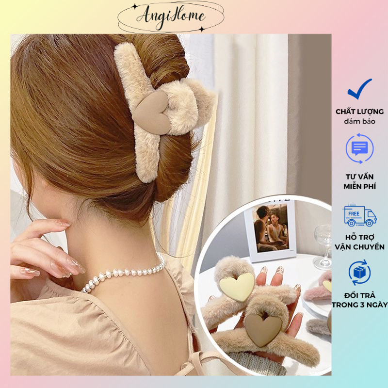 Kẹp tóc càng cua Hàn Quốc nữ đẹp hottrend nhám cỡ size lớn cặp búi tóc dễ thương cào 10 răng, 14 răng ANGIHOME