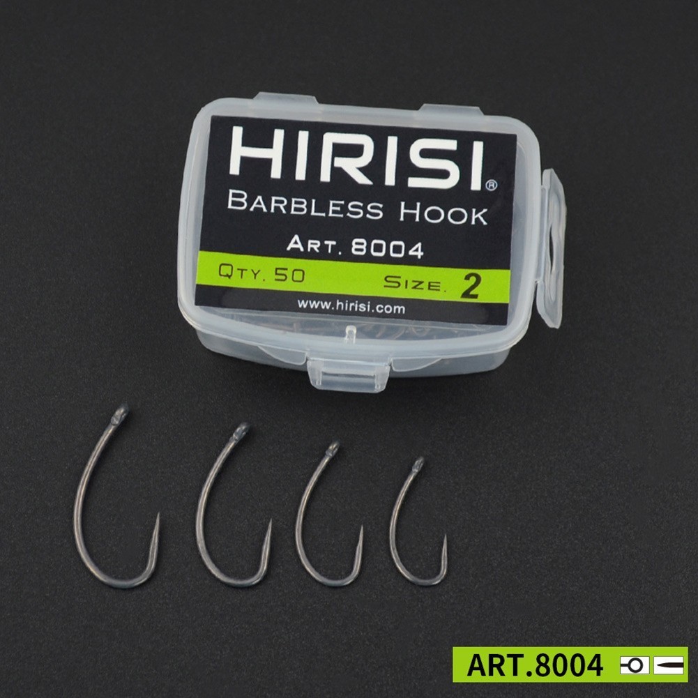 Secl 50 Cái / hộp Thép Carbon Cao Cong Shank Cá chép Móc Câu Cá Barbless Fishhooks