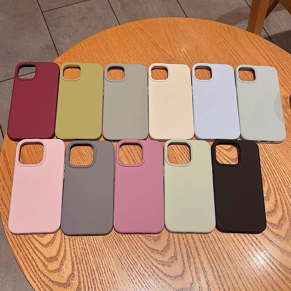 Ốp điện thoại silicon lỏng màu mận có logo bảo vệ cho iPhone 16 Pro Max 16 Plus 15 Pro Max 14 13 12 11 Pro Max Vỏ chống sốc