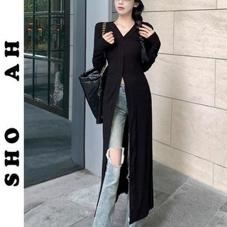 Bộ sưu tập người 5352 Phong cách mát mẻ Phong cách Yujie Áo len lụa băng dài dành cho nữ Thời trang phù hợp với mọi trận đấu Lười ngọt ngào mát mẻ Fried Street Slimmer Look Top Hợp thời trang 25.2.18