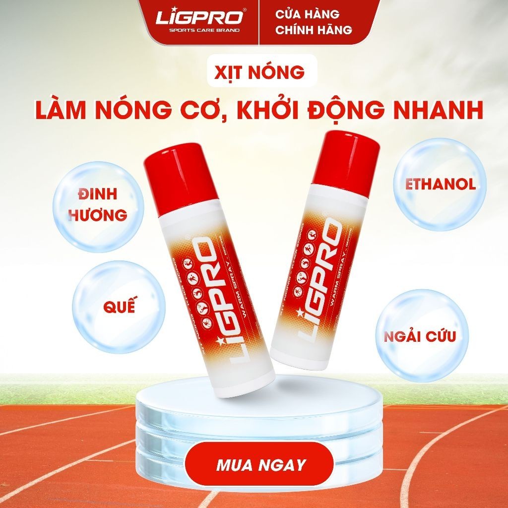 Xịt nóng khởi động LIGPRO 200ml Chiết xuất từ thiên nhiên, giảm đau giúp khởi động hiệu quả thethaochinhhang