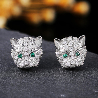 S925 Sterling Bạc Da Báo Zircon Bông Tai Trang Sức Thời Trang Đơn Giản Quà Tặng Nữ