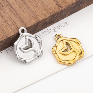 Mặt dây chuyền đuôi cá rỗng bằng thép không gỉ Trang sức tự làm Phụ kiện vàng 18k