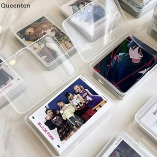 Queenten Mới Trong Suốt Nhựa Hộp Bảo Quản Photocards Thẻ Nhỏ Hộp Bảo Quản Bàn Tổ Chức Hộp Phân Loại Văn Phòng Phẩm QT