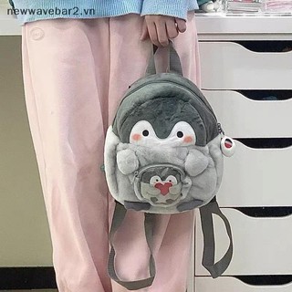 [Mới] Túi xách nữ nhung Ba lô hoạt hình chim cánh cụt Túi búp bê sang trọng Túi sách dễ thương Túi xách thông thường đa chức năng Quà tặng chim cánh cụt.