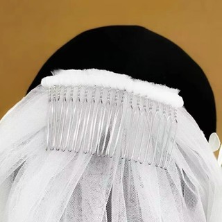 Veil cưới NICOLOO, 300cm có lược chải tóc Veil cô dâu, Ngà trắng thanh lịch 1 / 2 / 3 lớp Mũ nón cô dâu dài Phụ kiện đám cưới