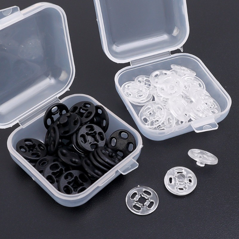 15 Cái / hộp Chốt Nhựa - Nút Bấm Vô Hình Trong Suốt 10 Mm - Khóa May Tròn Mini - Handmade DIY Quần Áo Thủ Công Phụ Kiện May Vá