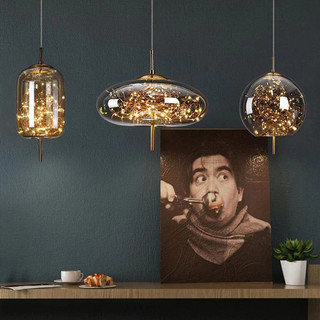 Bắc Âu Hiện Đại Led Bầu Trời Đầy Sao Kính Bóng Đèn Chùm Phòng Ngủ Đầu Giường Đèn Country Bar Cafe Ăn Đèn Trang Trí