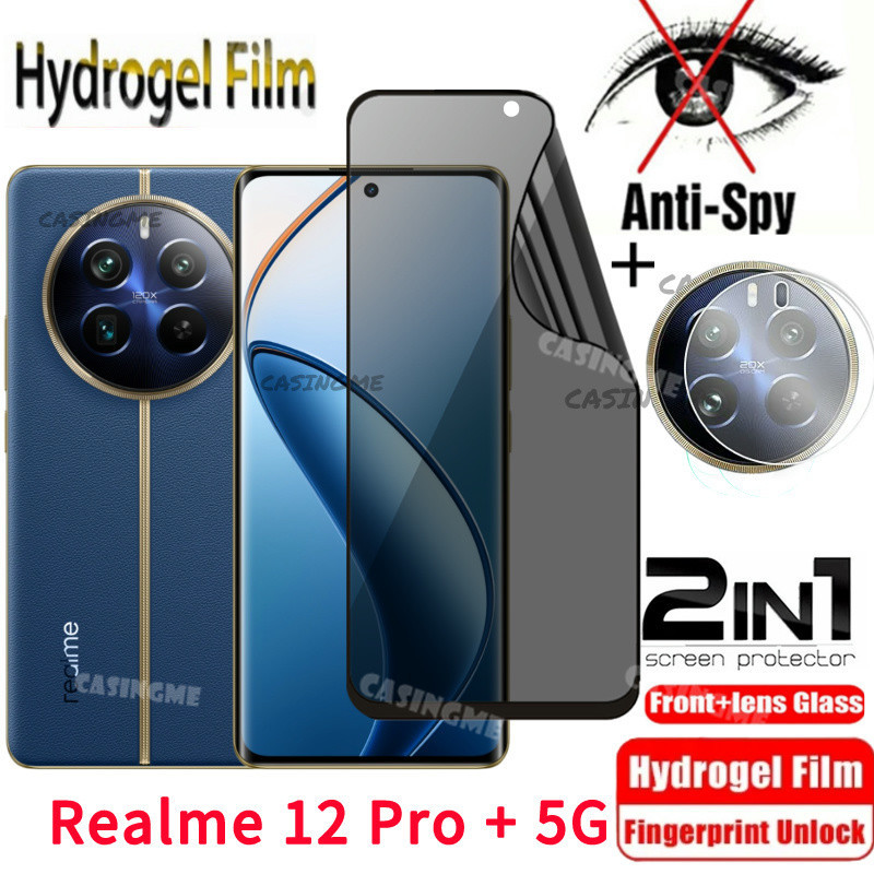 Realme 12 Pro + 5G Soft Privacy Hydrogel Film Chống gián điệp Full Cover Bảo vệ màn hình Phim riêng tư chống Peek cho Realme12 Pro + 12Pro + Realme 12 Pro + Plus Phim máy ảnh 5G