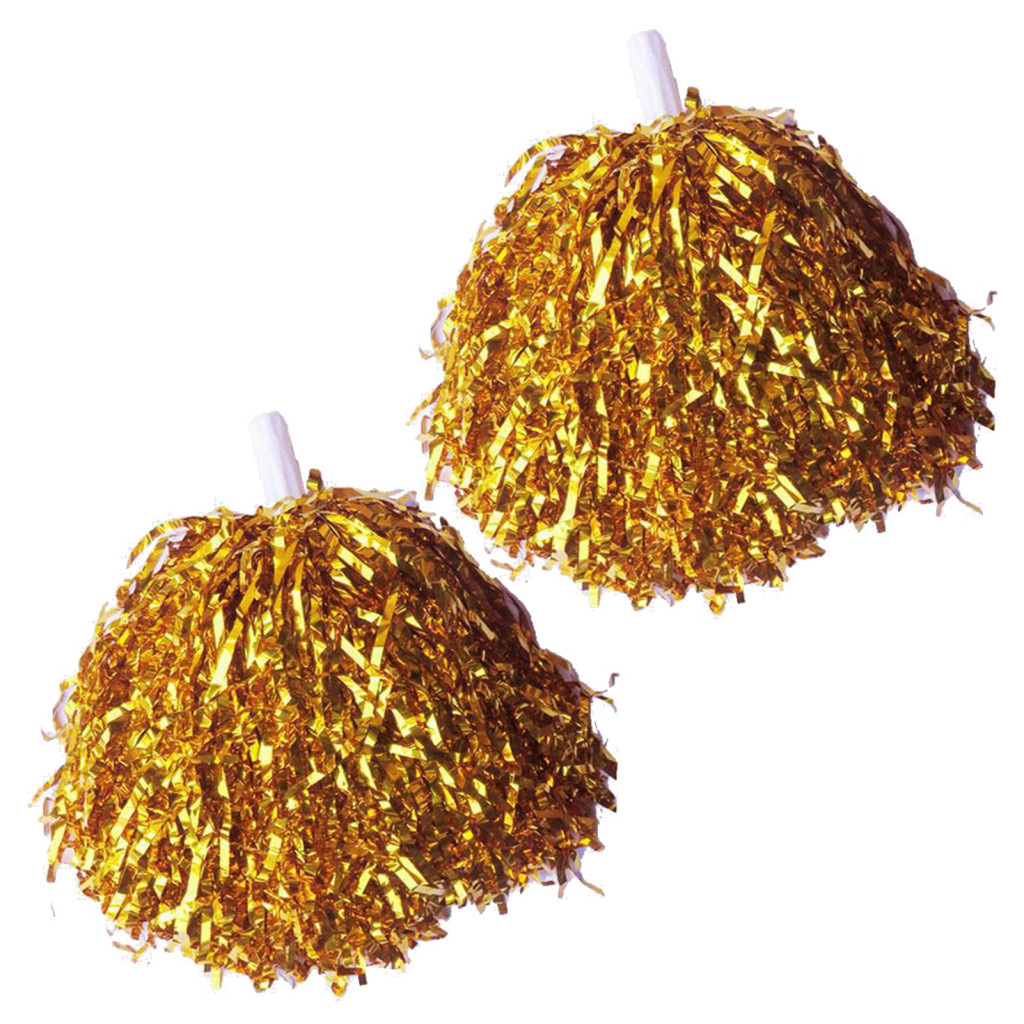 Sống động| Foil Pom Poms Fluffy Cheerleader Phụ kiện lấp lánh và tỏa sáng với 2 chiếc Pompoms cổ vũ Hoàn hảo cho các sự kiện thể thao và đạo cụ bầu không khí khiêu vũ Chống trượt cho Ultimate