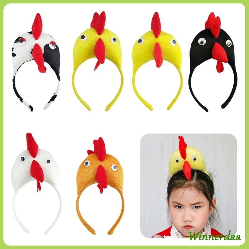 Win Băng Đô Quấn Tóc Gà Đáng Yêu Băng Đô Dễ Thương Trang Phục Ngộ nghĩnh Gà Trống Mũ Đội Đầu