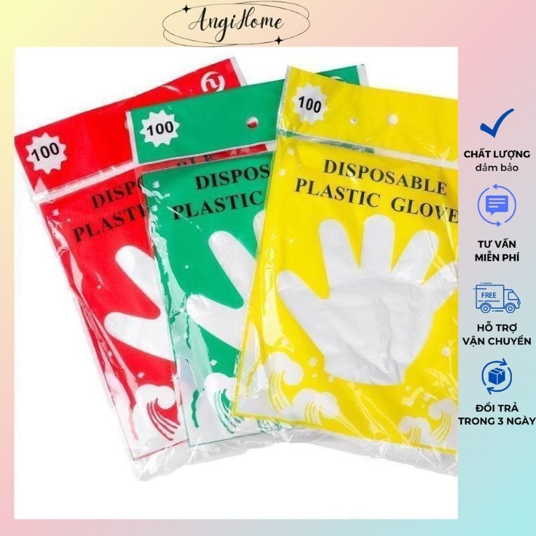 Bịch 100 Găng Tay Nilon Dùng 1 Lần Tiện Dụng ANGIHOME